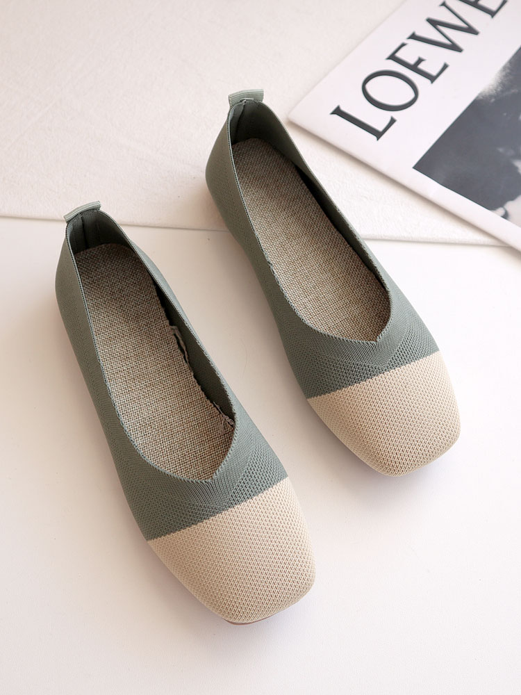 Giày Búp Bê Mũi Vuông Thoáng Khí Thời Trang Cho Nữ