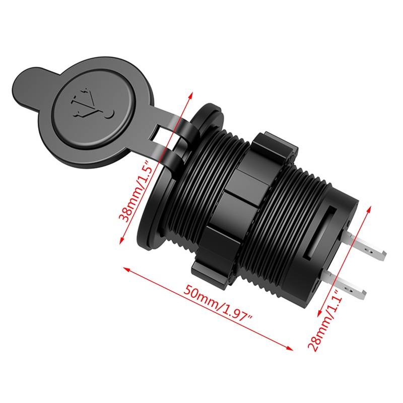 Tẩu sạc chống nước ip66 12v dc 2 cổng usb cho xe máy chuyển đổi cầu chì