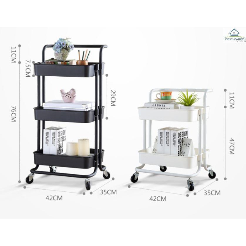 Kệ để đồ 3 tầng có bánh xe - Home and Garden