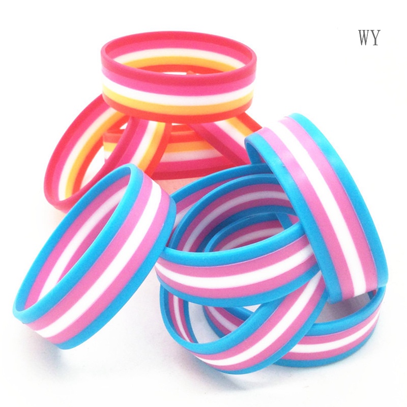 1 Vòng Tay Silicone Màu Cầu Vồng Đính Chữ Gay Pride Thời Trang