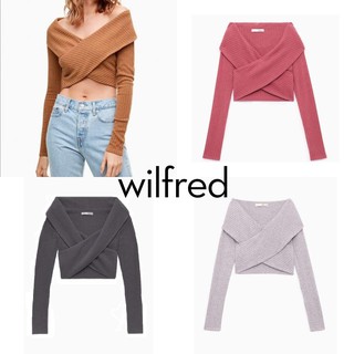 Áo sweater croptop Wilfred 63838 đắp chéo