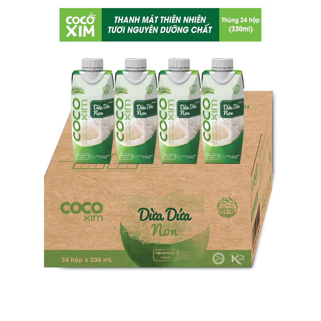 Hộp Nước Dừa Tươi Từ 100% Dừa Dứa Non Nguyên Chất 330mL - Thương Hiệu COCOXIM - YOOSOO MALL