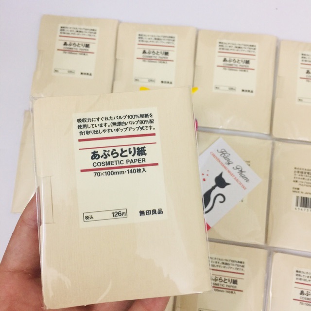 [Hàng Nhật, có bill, nội địa]  Giấy thấm dầu Muji 140 tờ