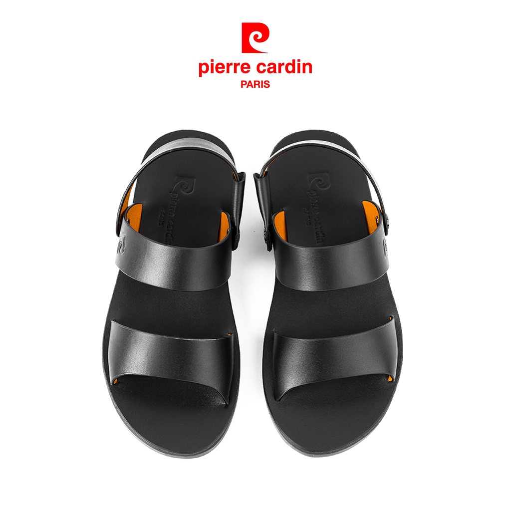 Sandal nam da thật nhập khẩu cao cấp quai đôi bản rộng Pierre Cardin, quai hậu điều chỉnh nâng, hạ - PCMFWL 137