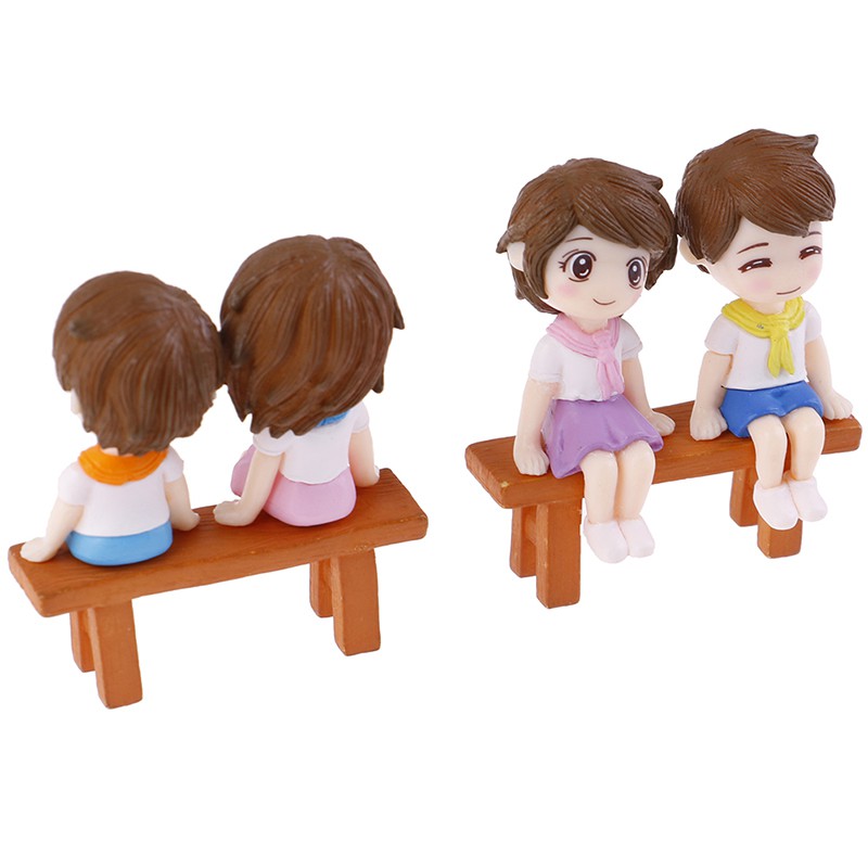 Hl 1 Bộ Bức Tượng Đôi Ngọt Ngào Trang Trí Vườn