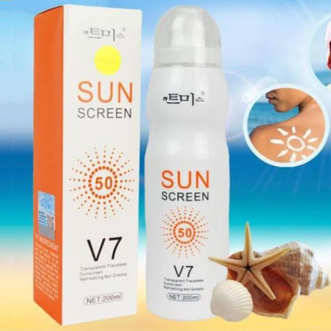 Xịt chống nắng hàn quốc sun screen v7 chống nắng hiệu quả làm trắng da - xịt chống nắng hàn quốc sun screen v7 200ml