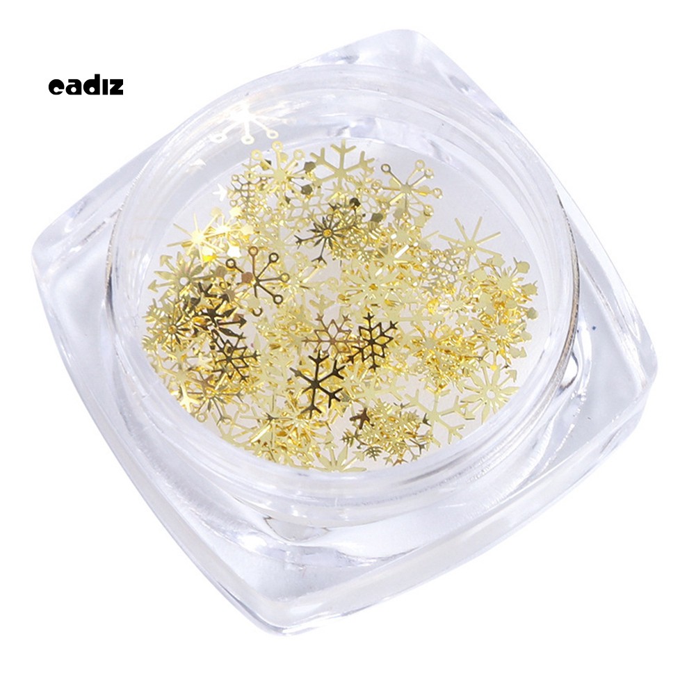 1 Hộp Kim Sa Hình Bông Tuyết Vàng Siêu Mỏng Đính Móng Nghệ Thuật