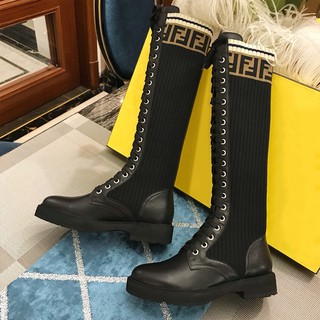 (ẢNH THẬT) BOOTS ĐÙI DA NỮ PHỐI LEN BOOT CAO CỔ F ĐẾ 3CM