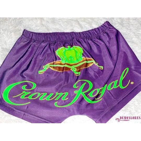Quần Short Thể Thao Lưng Cao In Họa Tiết Vương Miện Dành Cho Nữ