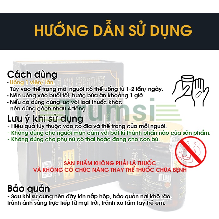 Viên Uống Bổ Thận Tăng Cường Sinh Lý Giảm Đau Lưng Mỏi Gối Tiểu Đêm Và Làm Chậm Mãn Dục Nam Hiệu Quả Banikha Thiên Phúc
