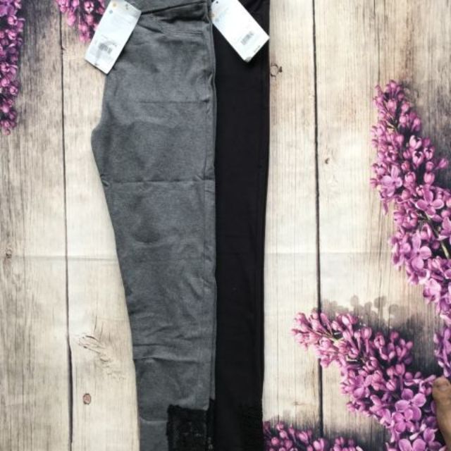 Quần legging thêu ren chân (ảnh thật)