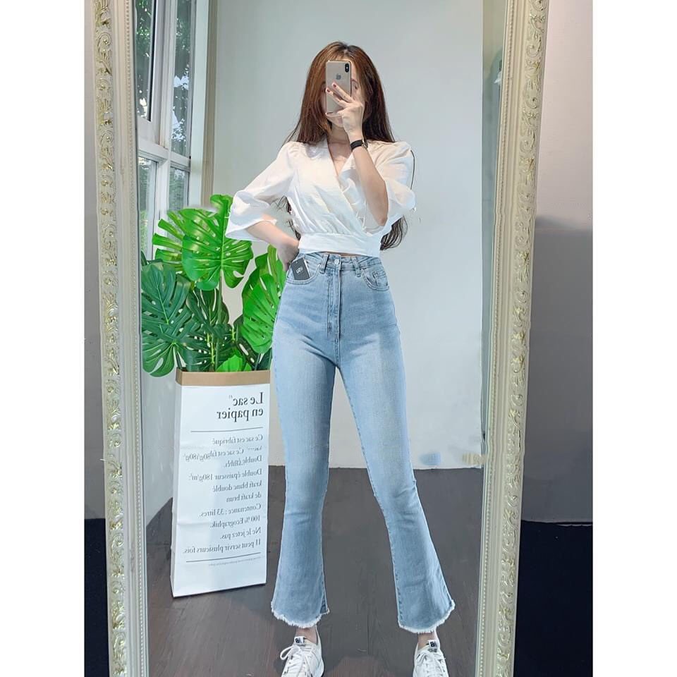 Quần jean nữ ống loe cạp cao 90cm Sofm Wear (L9T) | BigBuy360 - bigbuy360.vn