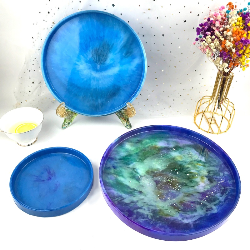 Khuôn Silicone Hình Tròn Làm Khay Trang Sức Epoxy Resin DIY