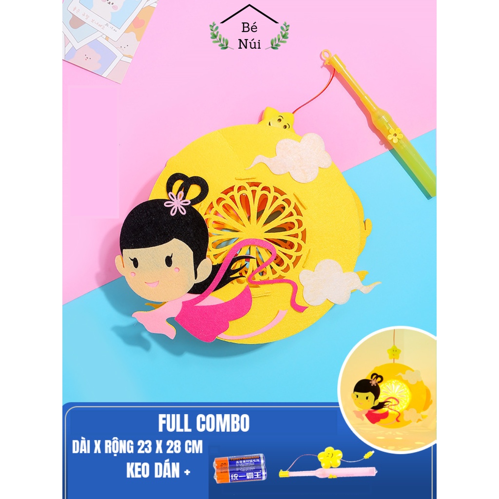 Đèn lồng trang trí trung thu cho bé phát sáng có tiếng nhạc nhấp nháy tự lắp dán nhiều hình đáng yêu Decor D2 Bé Núi