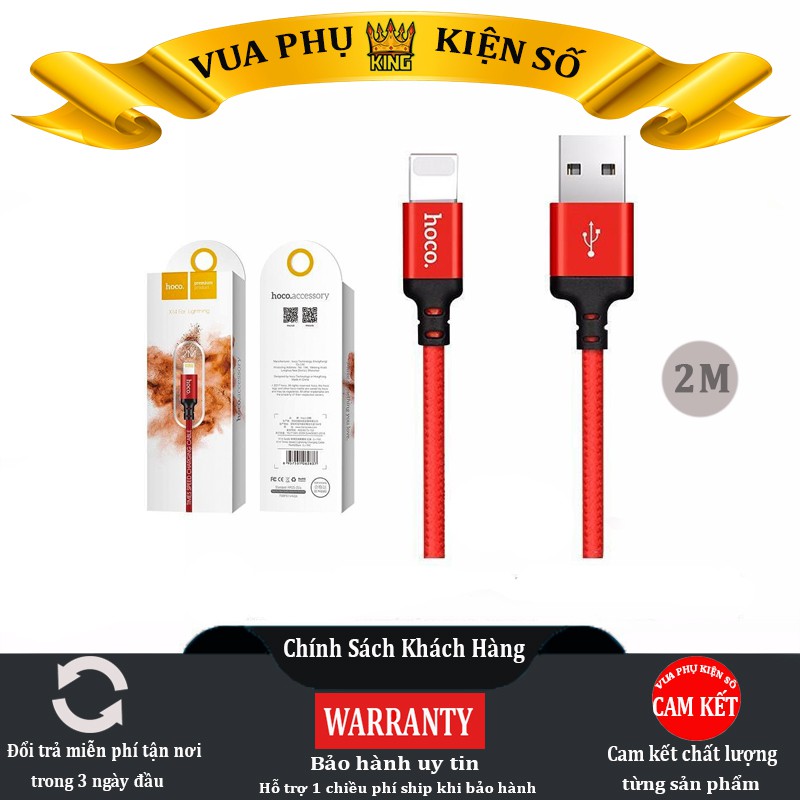 Cáp sạc Lightning Hoco X14 dài 2 Mét ✓ Sạc Chính Hãng ✓ Cáp Sạc Nhanh