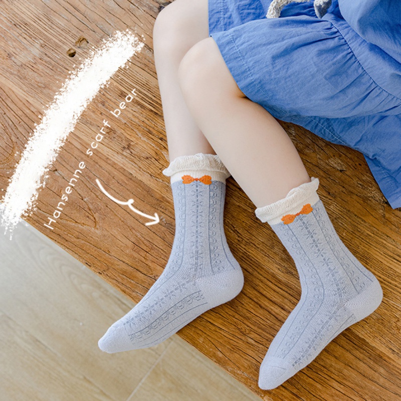 Set 5 Đôi Vớ Cotton Mềm Thoáng Khí Dễ Thương Cho Bé Gái Từ 1-12 Tuổi