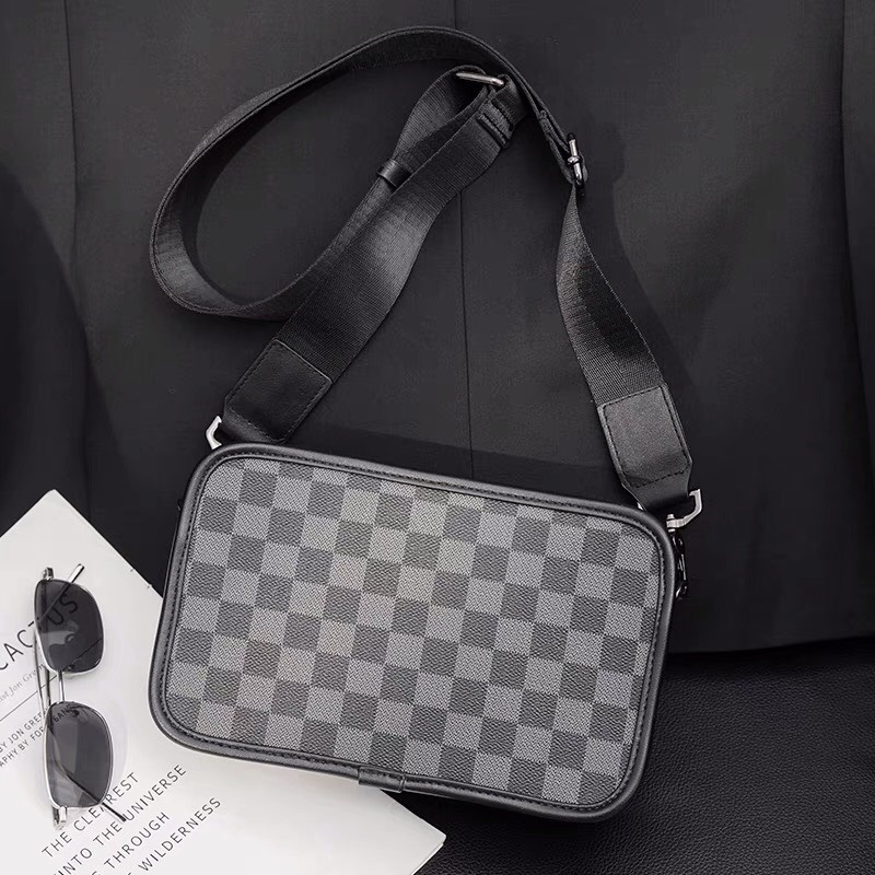 Túi xách đeo chéo nam, túi xách nam đeo ngực kiểu dáng vuông caro chống nước PA38 | BigBuy360 - bigbuy360.vn