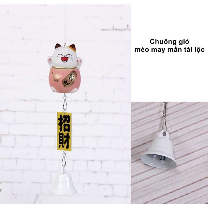 Chuông gió MÈO MAY MẮN TÀI LỘC trang trí siêu dễ thương