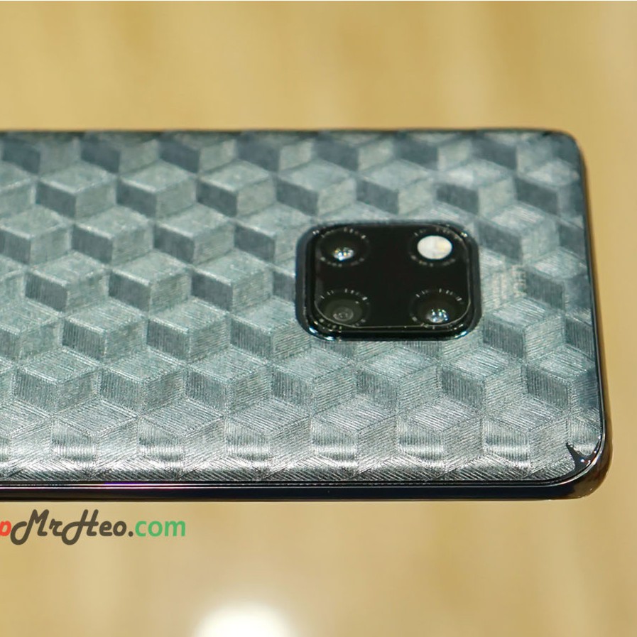 Skin Dán Mặt Lưng Vân 3D Huawei Mate 20 - Mate 20X - Mate 20 Pro - Carbon, Hình Hộp, Nhám, Vân Da