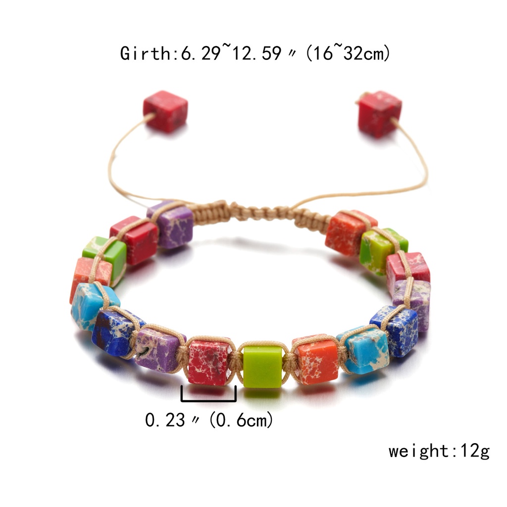 Vòng đeo tay RINHOO FRIENDSHIP hạt đá nhiều màu thời trang cho nữ