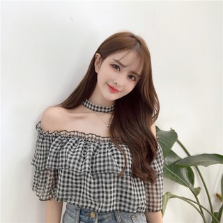 áo trễ vai chocker mặc 2 kiểu