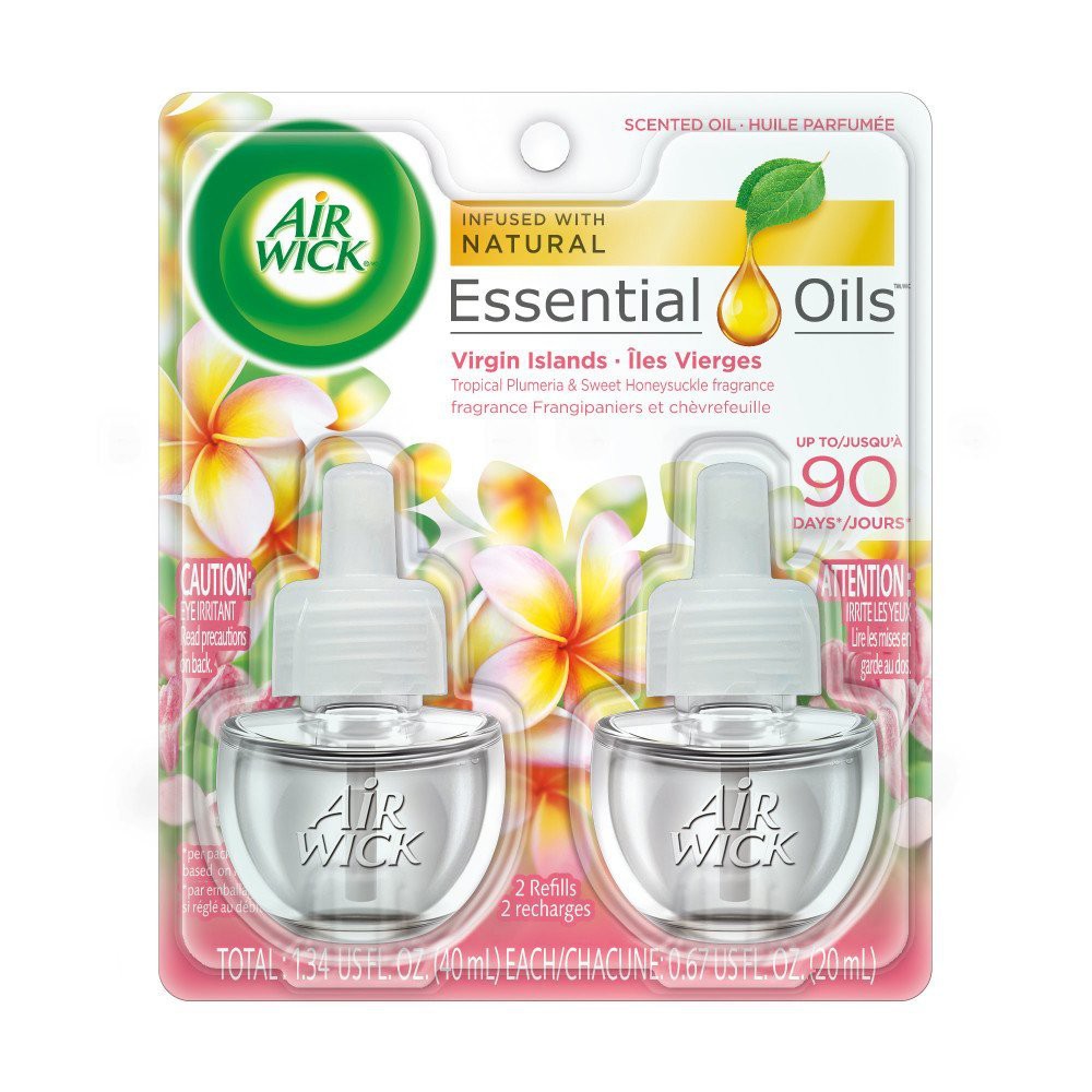 Bộ 2 chai tinh dầu thơm phòng Air Wick Scented Oil Air Freshener Virgin Islands 2x20ml (Mỹ)