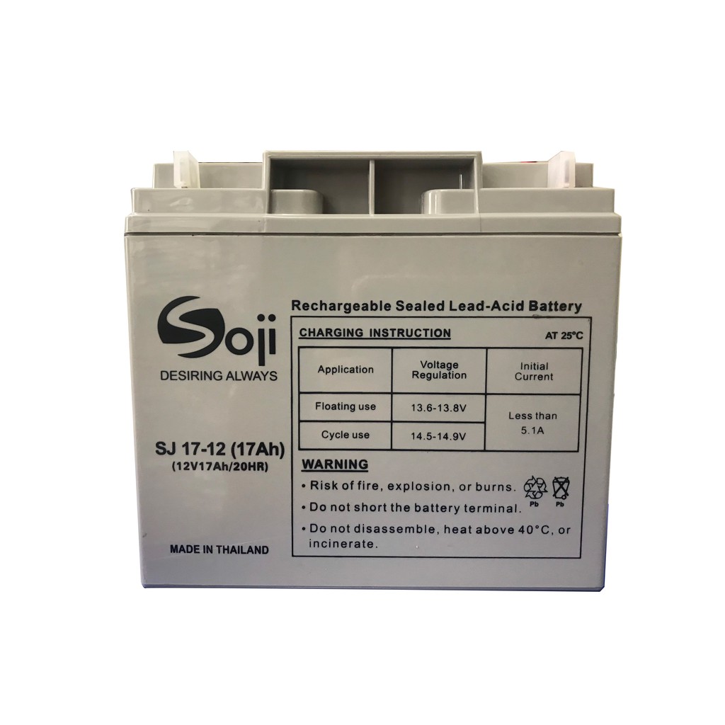 Ắc quy Soji nhập khẩu Thái Lan 12V 17Ah chuyên dụng cho UPS, NLMT