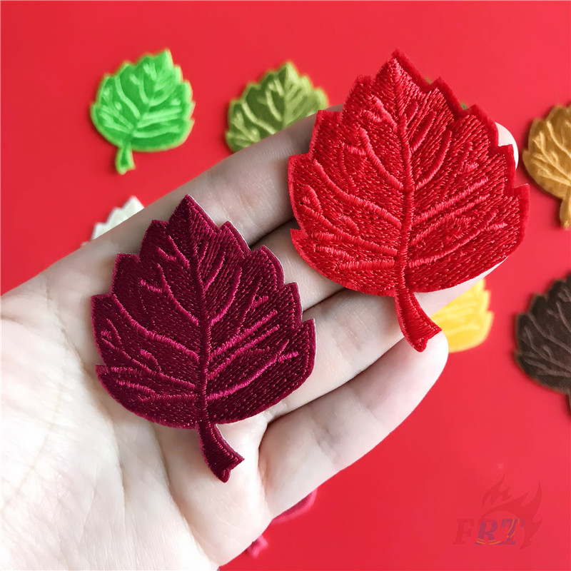 ☸ Sticker Ủi Thêu Hình Lá Cây 03 ☸ 1 Miếng Dán Ủi Lên Quần Áo Hình Huy Hiệu