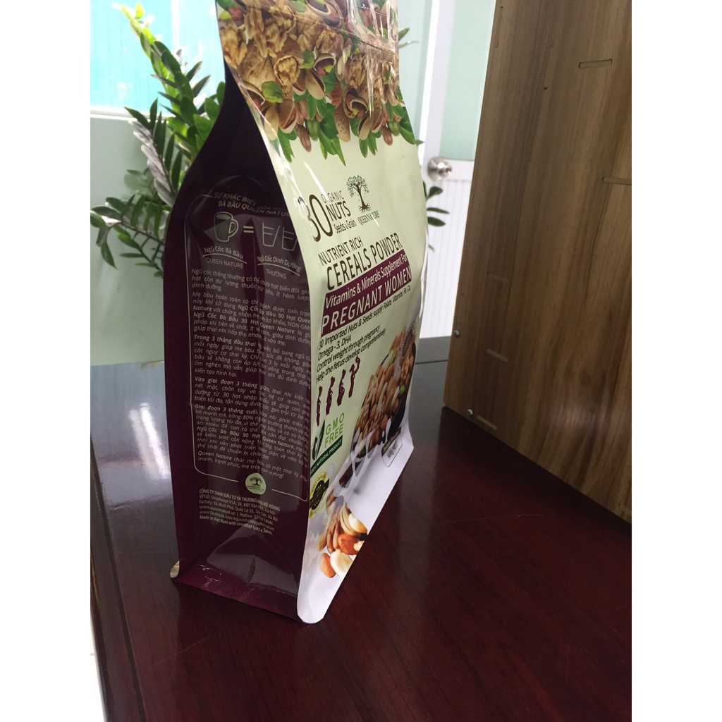 NGŨ CỐC BÀ BẦU SIÊU DINH DƯỠNG QUEEN NATUREBịch 800Gr❤️Hàng Chính Hãng ❤️ Ngũ Cốc Bầu Siêu Sinh Dưỡng Queen Nature