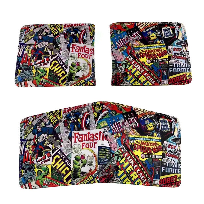 Ví ngắn in họa tiết siêu anh hùng Marvel thời trang cho nam