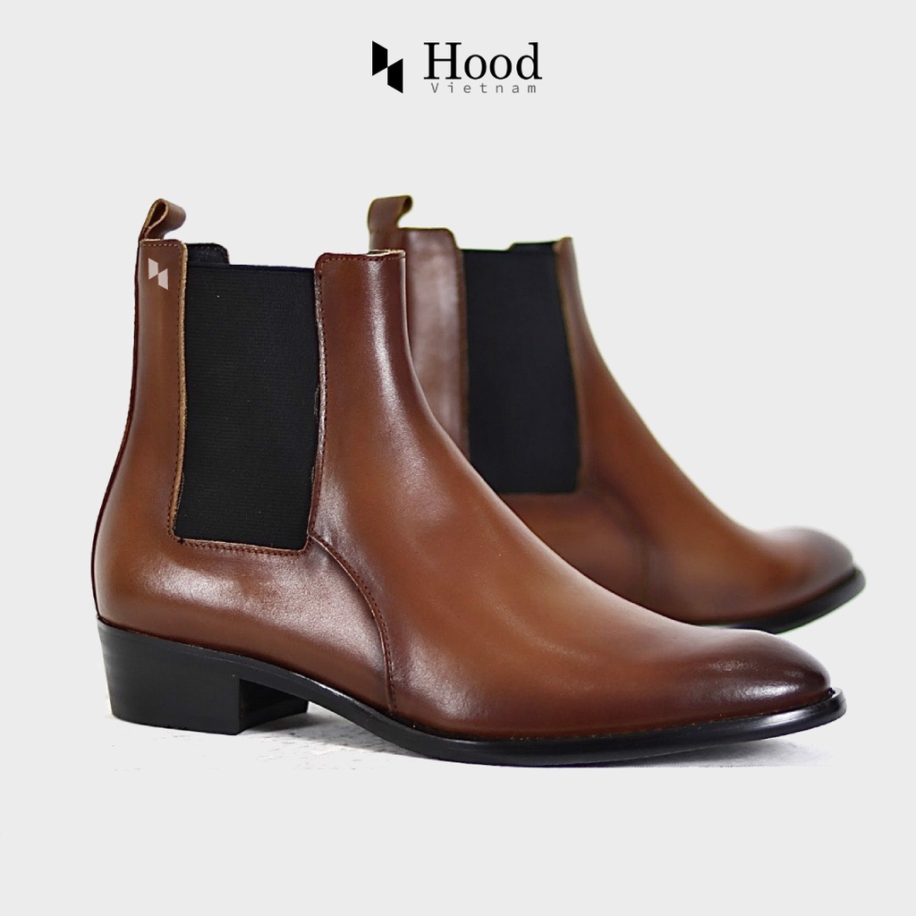 Giày Chelsea Boot Classic màu NÂU - Da bò nguyên tấm - Đế phíp gỗ - Bảo hành 12 tháng Hood HoodVN