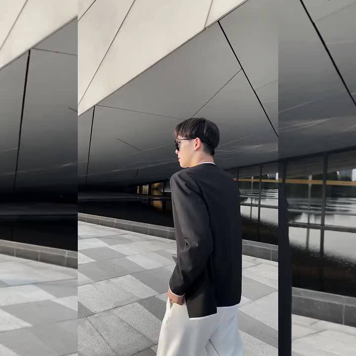 Áo Blazer nam phối viền trắng sang trọng, lịch lãm của bao chàng trai. | BigBuy360 - bigbuy360.vn