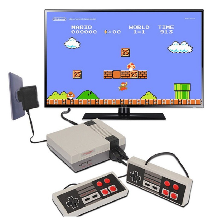 Máy Chơi Game Cổ Điển, Máy Chơi Game Mini 620 Trò Tặng 2 Bộ Tay Game Cho 2 Người SUPER NES Classic