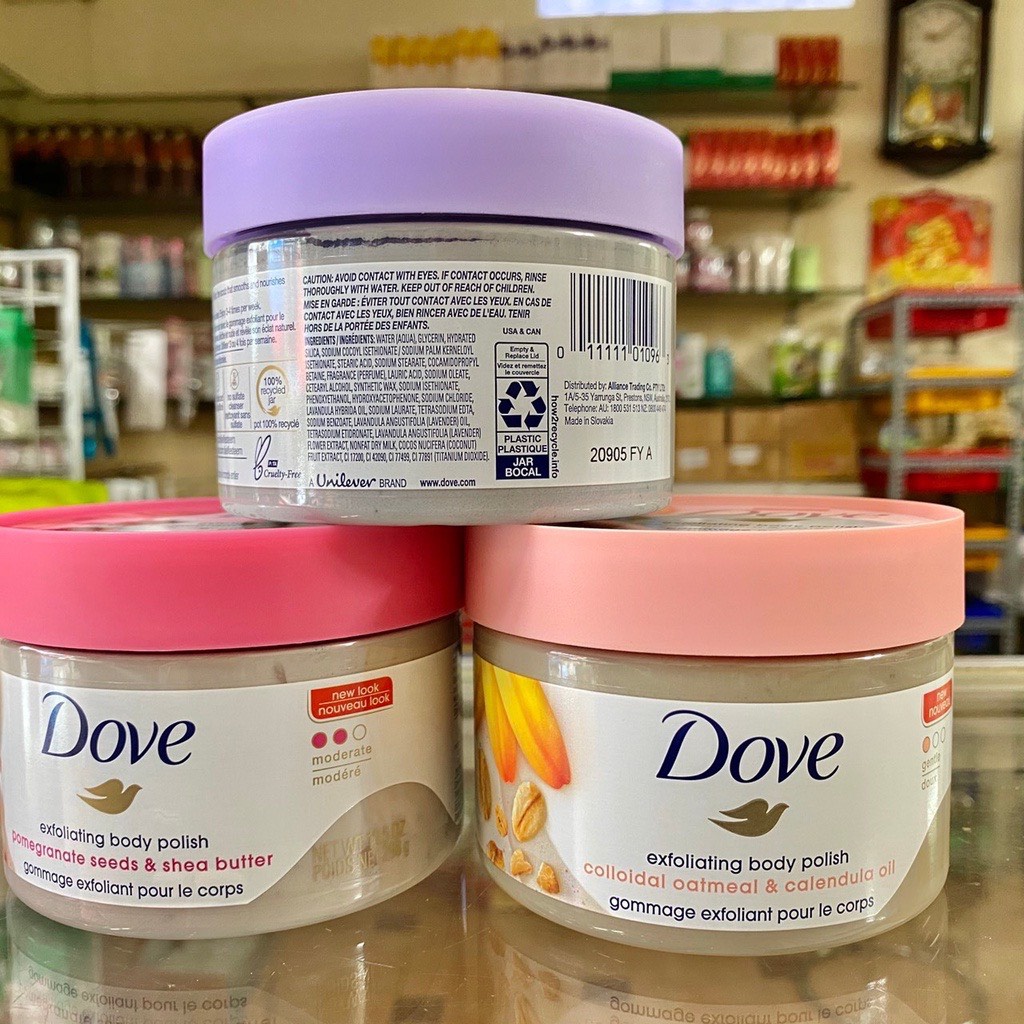 Kem Tẩy Tế Bào chết Dove 225ml Bản Đức & 298g Bản Mỹ