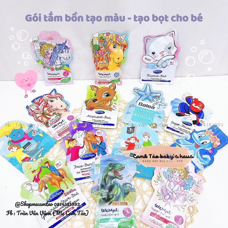 GÓI TẮM BỒN TẠO BỌT CHO BÉ HƯƠNG TRÁI CÂY ( Nội địa Đức )