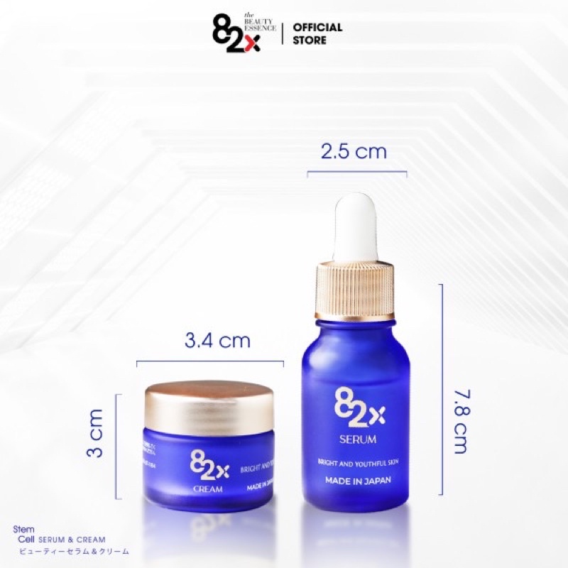 Tinh chất và Serum tế bào gốc 82X- Bộ đôi AI STEM CELL SERUM & CREAM dưỡng trắng , chống lão hóa 10mg/hộp