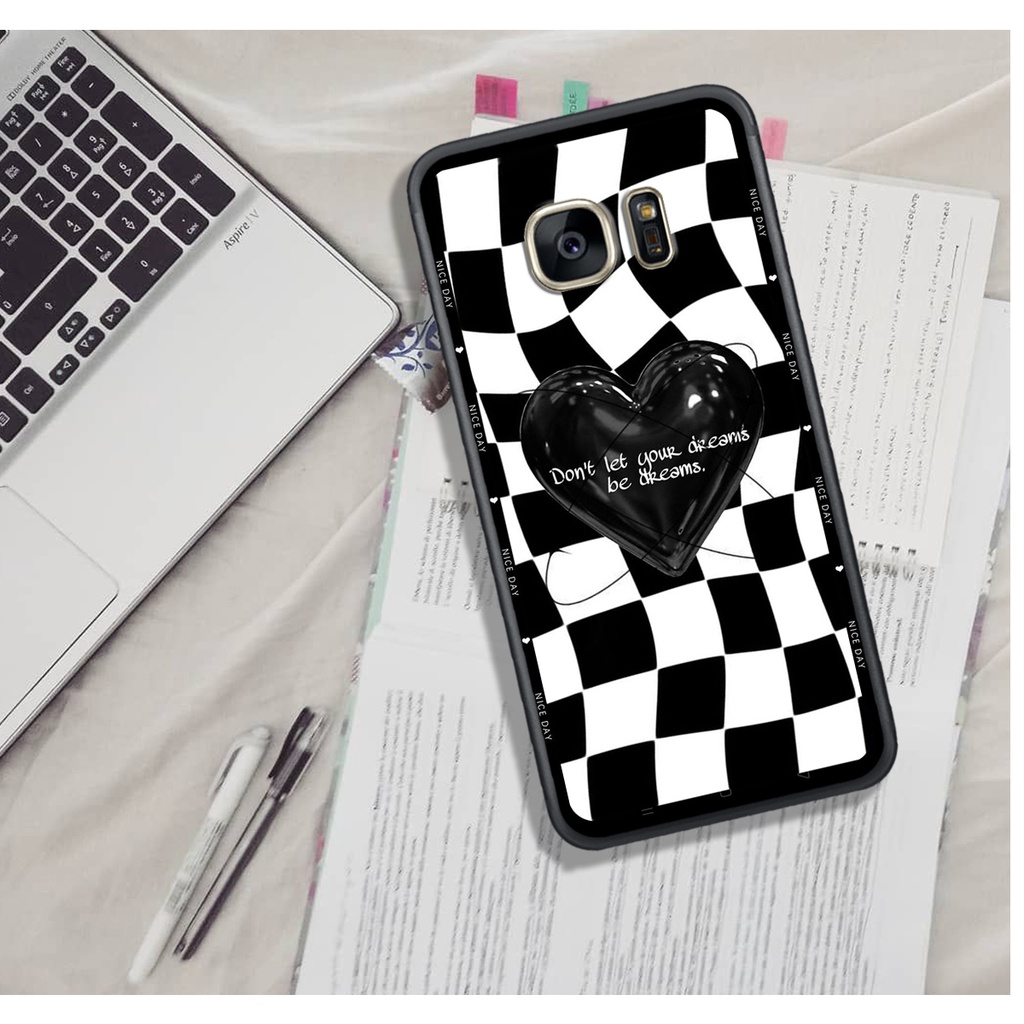 Ốp Lưng Samsung S6 - S6E - S7 - S7E - A9 PRO - C9 PRO  , In Hình &quot;Black Heart&quot; Phong Cách Đẹp.