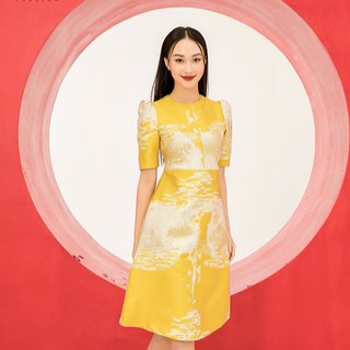 Chiffon_Váy Tafta dáng A họa tiết