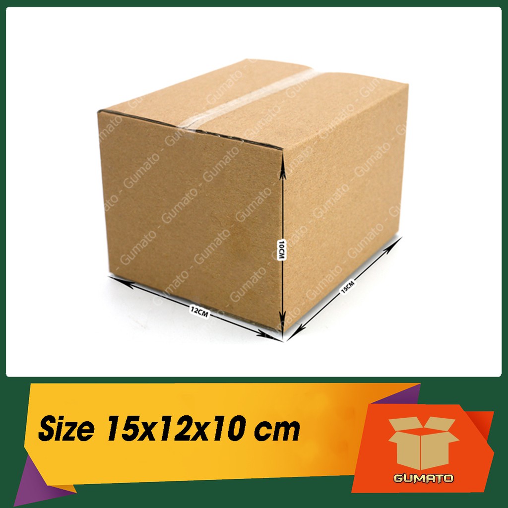 Size 15x12x10 cm, hộp giấy thùng carton gói hàng tại Gumato