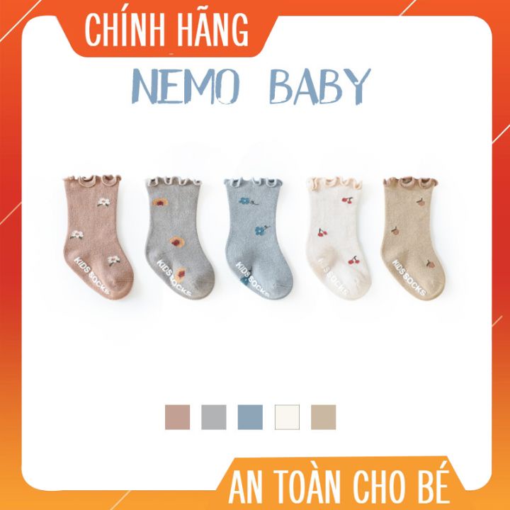 Tất trẻ em hình hoa cúc,Nemo Baby cho bé phù hợp mùa Thu, đông, xuân, vớ cho các bé 0-5y, có ảnh thật NM08
