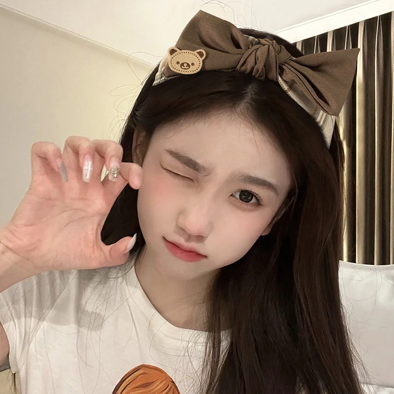 Băng Đô Vải Kaki Đính Nơ Phong Cách retro Cho Nữ