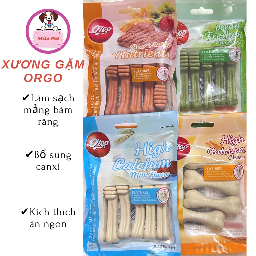 Xương Gặm Bàn Chải Orgo Cho Chó - Sạch Răng, Thơm Miệng, Bổ Sung Canxi, Dưỡng Chất