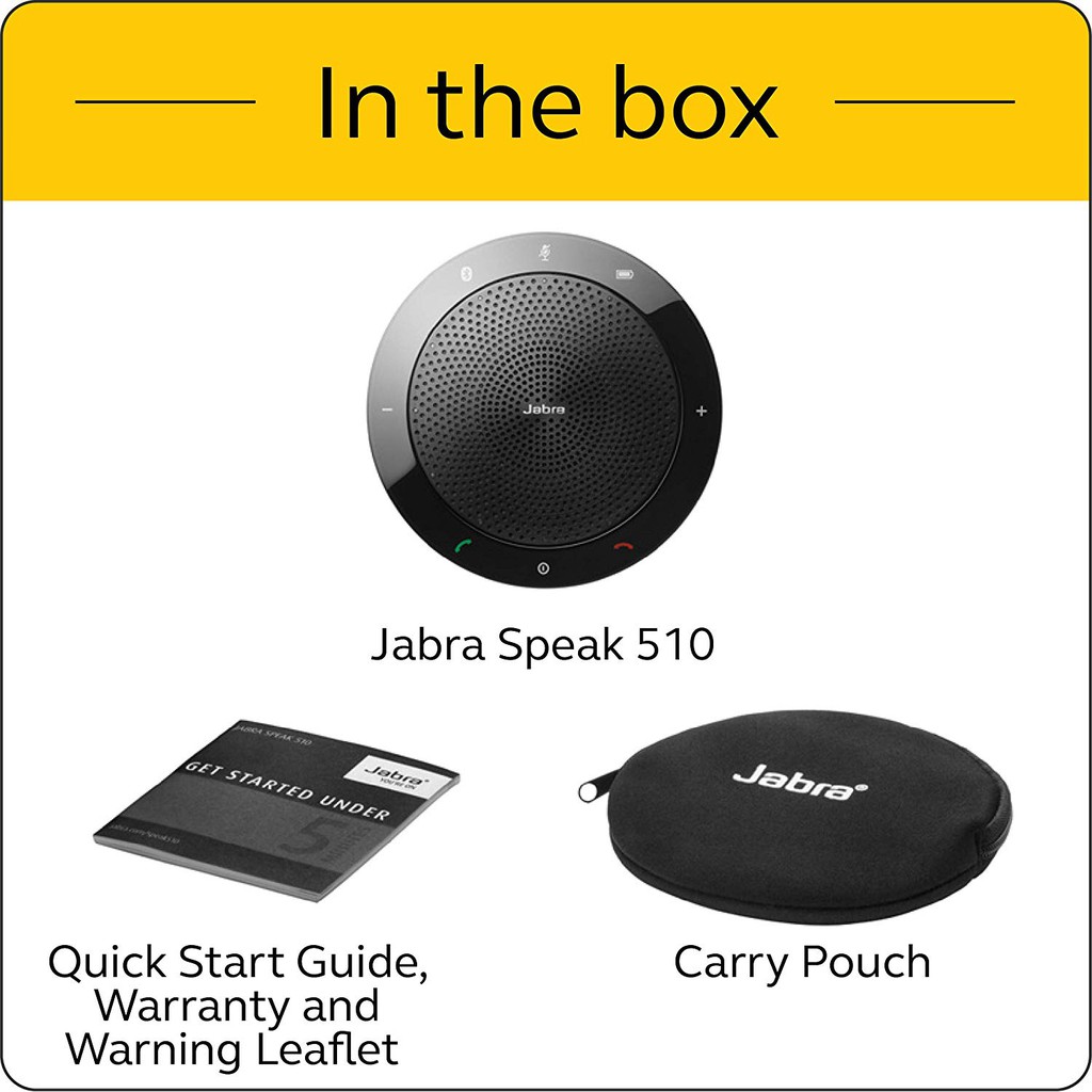 Loa hội nghị không dây Jabra Speak 510 (kèm mic) Hàng Chính Hãng | Âm thanh tần số rộng, Pin 15h