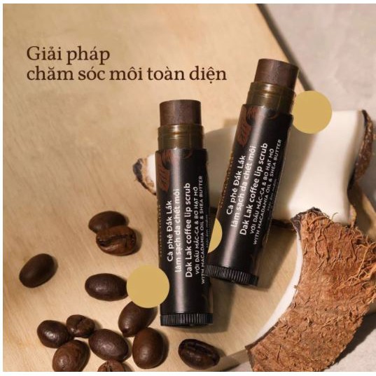 Tẩy da chết môi cà phê Đắk Lắk lip scrub Cocoon 5g