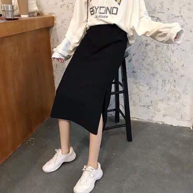 Chân váy dài xẻ