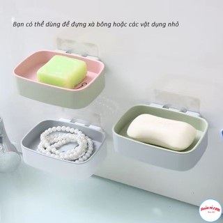 Khay Đựng Bánh Xà Phòng Dán Tường 2 Lớp Đáy Kín Hình Mặt Cười 00239