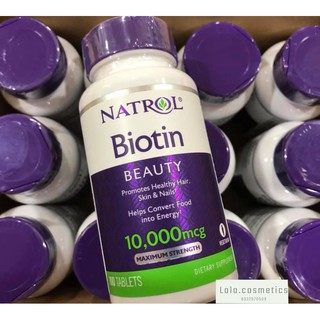 Mã COSDAY giảm 8% đơn 150K Mẫu mới  Viên uống Mọc tóc Natrol Biotin 10.000