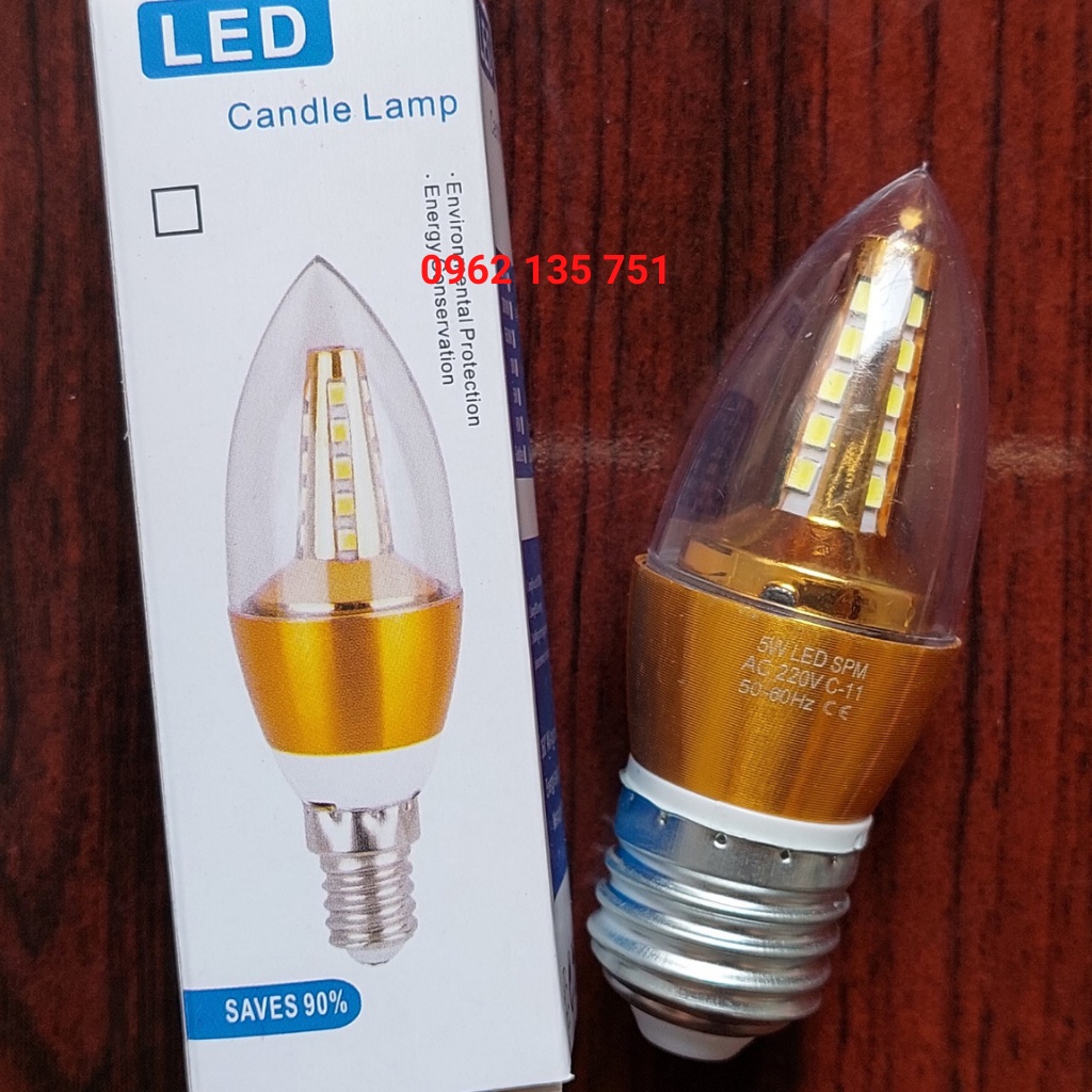 Bóng Đèn Led Nến (Quả Nhót) Dùng cho Đèn Chùm - Đuôi E14, E27