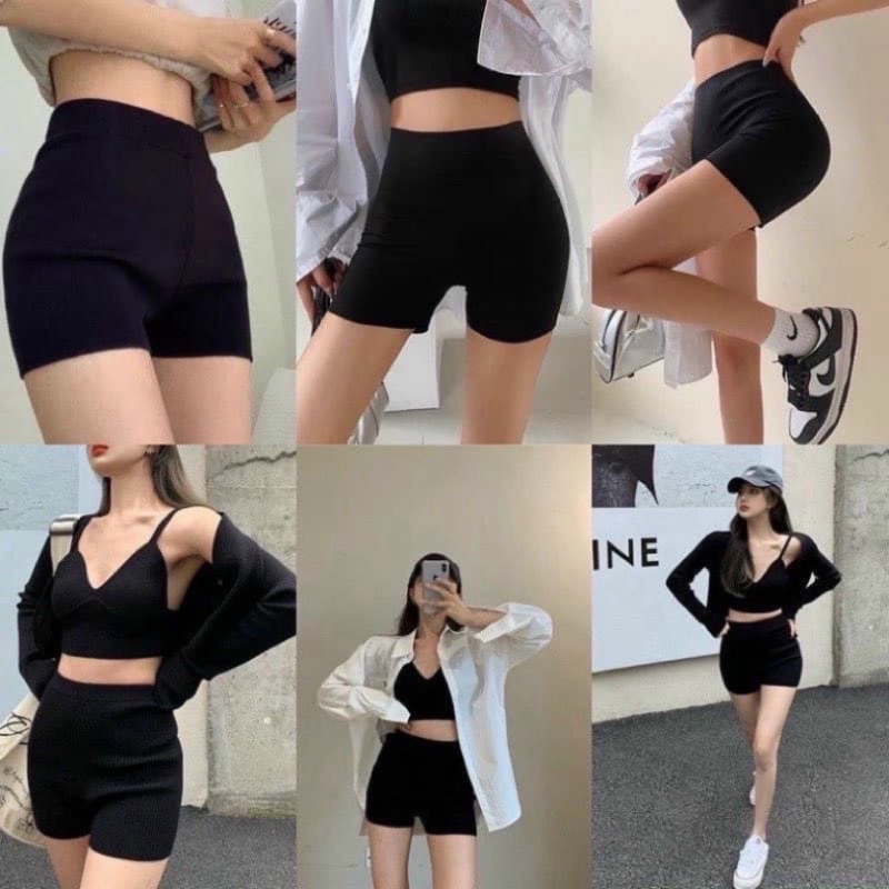 Quần Đùi Legging Nữ Sknit Dáng Ngắn Nữ Nâng Mông Mùa Hè Năng Động