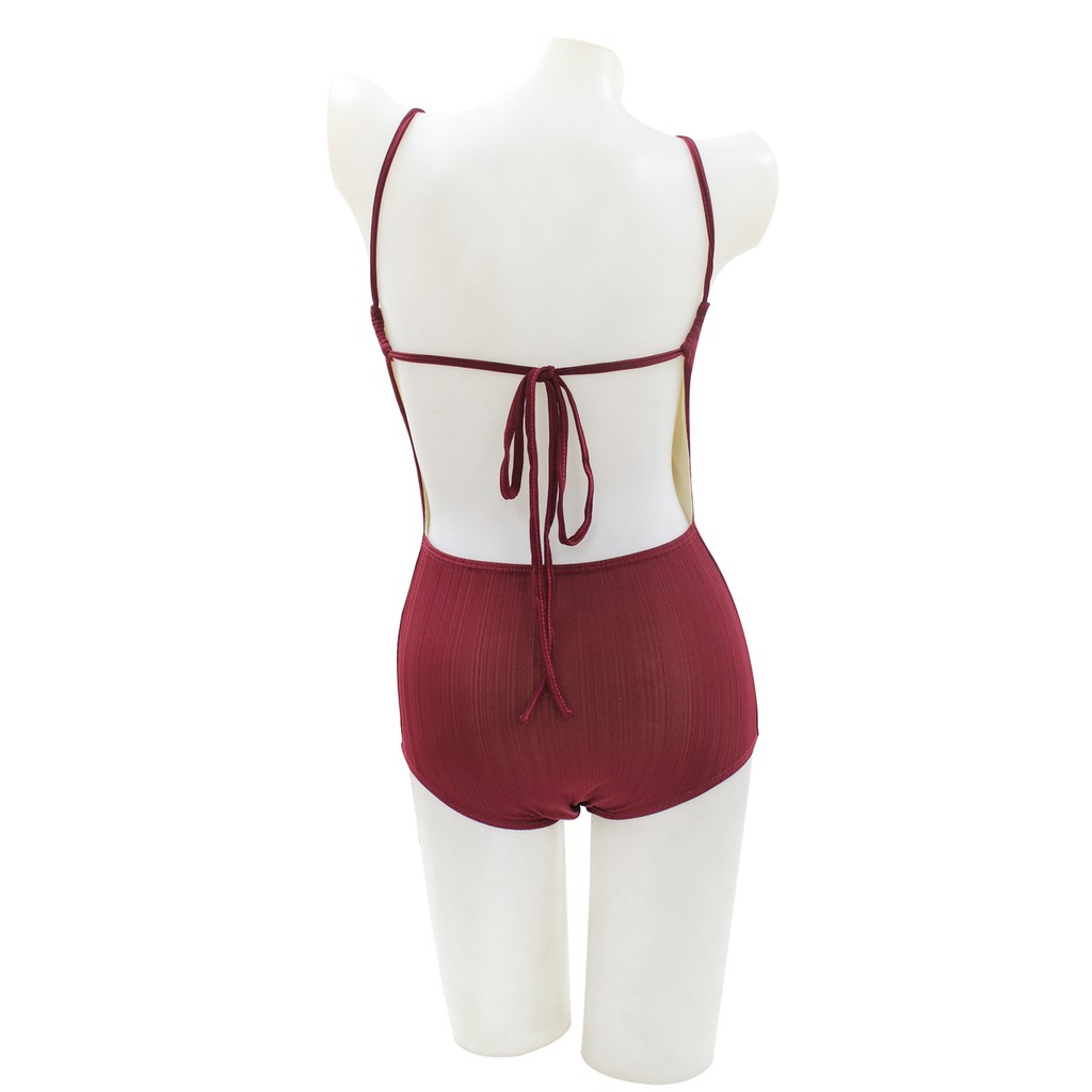CÓ SẴN, CLIP CHECK Đồ bơi bikini liền thân buộc dây lưng swimwear bikini 1 mảnh màu đỏ hở lưng sexy | BigBuy360 - bigbuy360.vn